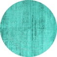 thumbnail image 1 of Ahgly Company Machine Washable Indoor Round Persian Turquoise Blue Traditional Area Rugs, 5' Round, 1 of 4