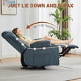 thumbnail image 3 of Bingirl Blue Oversized Manual Recliner Sofa with Deep Seat, Vibration Massage and Heat Function, 3 of 6