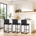thumbnail image 3 of Sophia & William Counter Height Bar Stools with High Backrest 4 Pack Soft & Durable Chenille Fabric Bar Stools for Kitchen Island, Grayish Black, 3 of 8