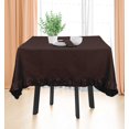 thumbnail image 3 of Vargottam Ruffle Tablecloth Rectangular Tabletop Covers Kitchen Dining Table Cloth Party Decoration Cotton Table Cover,Brown,54 x 72 Inches, 3 of 7