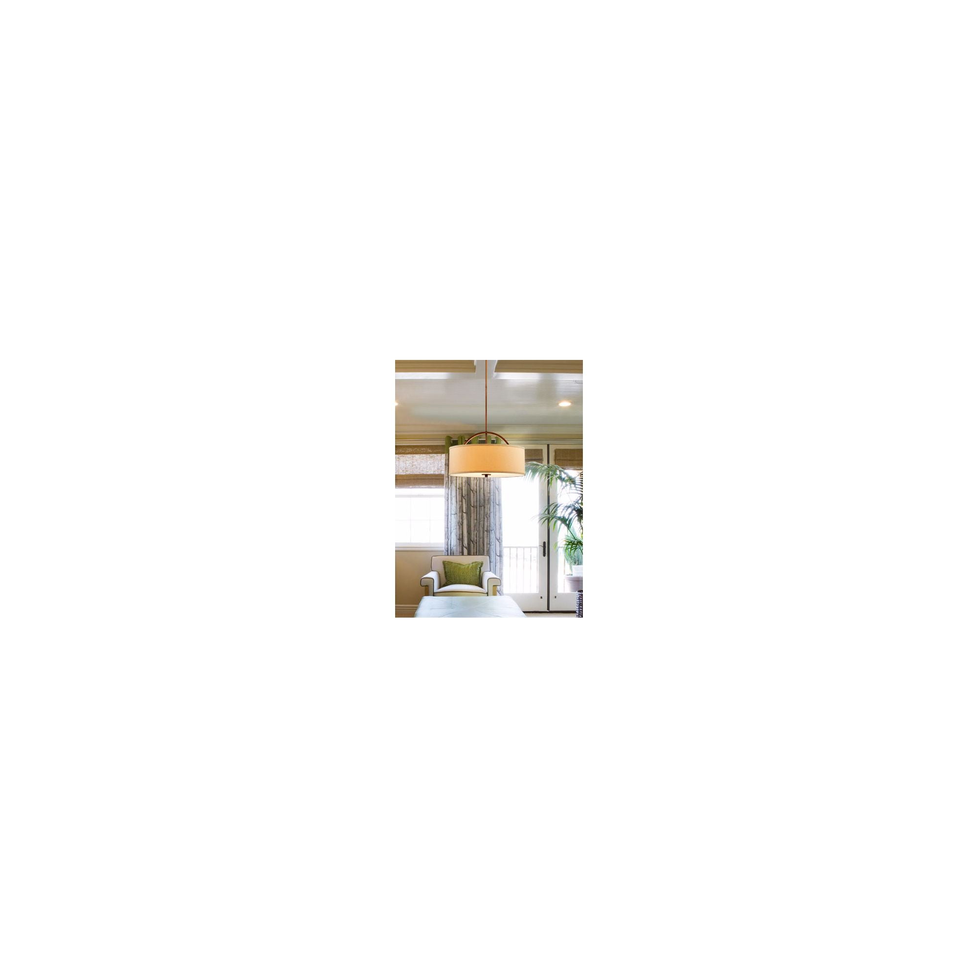 Possini Euro Design Brushed Bronze Drum Pendant Chandelier 20" Wide Modern Sand Stone Linen Shade Fixture for Dining Room House