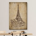 thumbnail image 3 of wall26 Canvas Print Wall Art Retro Vintage Eiffel Tower Paris France Architecture &amp; Maps Landmarks Digital Art Modern Art Decorative Scenic Urban Bohemian for Living Room, Bedroom, Office - 24&qu, 3 of 5