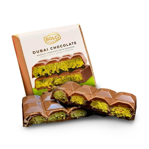 Bolci Dubai Chocolate Bar Pistachio, 3.5oz Pistachio Chocolate Bar, Kunafa Chocolate Bar, Chocolate Dubai, Chocolate Dubai Bar, Knafeh Pistachio Chocolate Bar