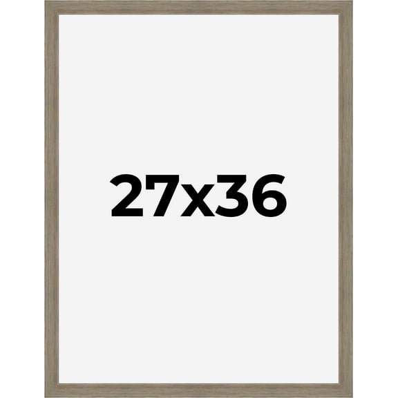 27x36 Frame Gray Barnwood Rustic Solid Wood Picture Frame | 1.5 Inch Moulding Width | Includes UV