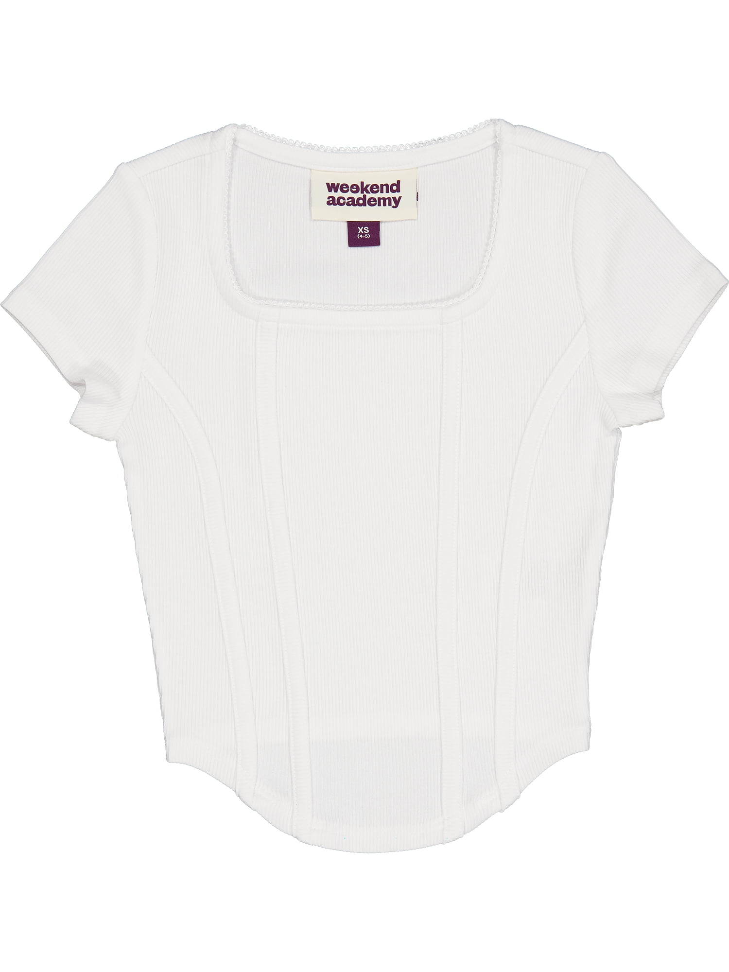 Weekend Academy Girls Short Sleeve Corset Top, Sizes 4-18