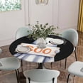 thumbnail image 5 of Black White Halloween Round Tablecloth for 55-60 Inch Tables, Fitted Table Cover with Elastic Edge, Ghost Modern Art Waterproof Outdoor Table Cloth Protector for Patio Garden Dinner Picnic, 5 of 9