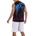 thumbnail image 2 of Xecao Futuristic Purple Panther print basketball shirt for both men and women, a unisex basketball jersey perfect for theme parties-Small, 2 of 6