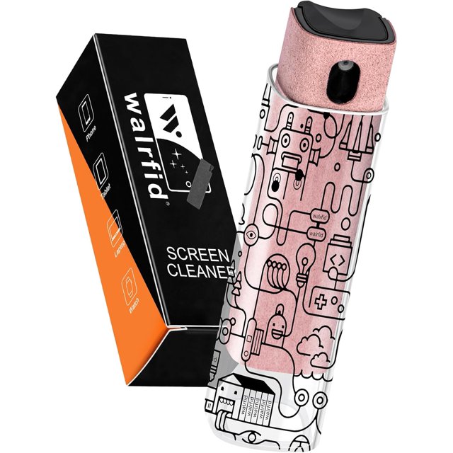 walrfid Car Screen Cleaner, Computer Screen Cleaner Spray and Wipe, Laptop Cleaning Mist Kit for Electronic iPad, iPhone, Phone, MacBook, TV, Monitor, Tablet Display, with Black Graffiti Case - Pink