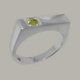 thumbnail image 2 of LBG British Made Solid 14k White Gold Natural Peridot Mens Band Ring - 33 size options - Size 10.25, 2 of 6