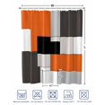 thumbnail image 4 of Split Shower Curtain for Transfer Bench, Burnt Orange Black Fabric Shower Curtains for Bathroom, Modern Abstract Geometric Tub Sliding Transfer Bench Waterproof Bath Curtains 72"x78", 4 of 9
