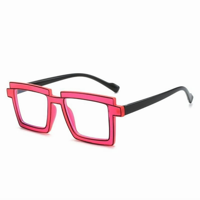 Vaidha Blue Light Blocking Glasses | Color Block Frame for Computer Screen Eye Strain | Unisex Anti Blue Light Eyewear | Party & Cosplay Style | Includes 1 Pair