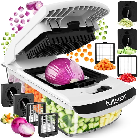 Fullstar Vegetable Chopper & Cutter - Slicer Dicer Spiralizer with Container for Food Veggie Onion Cucumber Tomato Salad Potato F