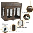 Dog Crate Furniture with 2 Drawers, Wooden Dog Kennel with 360