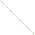 thumbnail image 2 of Primal Gold 14 Karat Yellow Gold 6-7mm White Near Round Freshwater Cultured Pearl 6-station Anklet, 2 of 5
