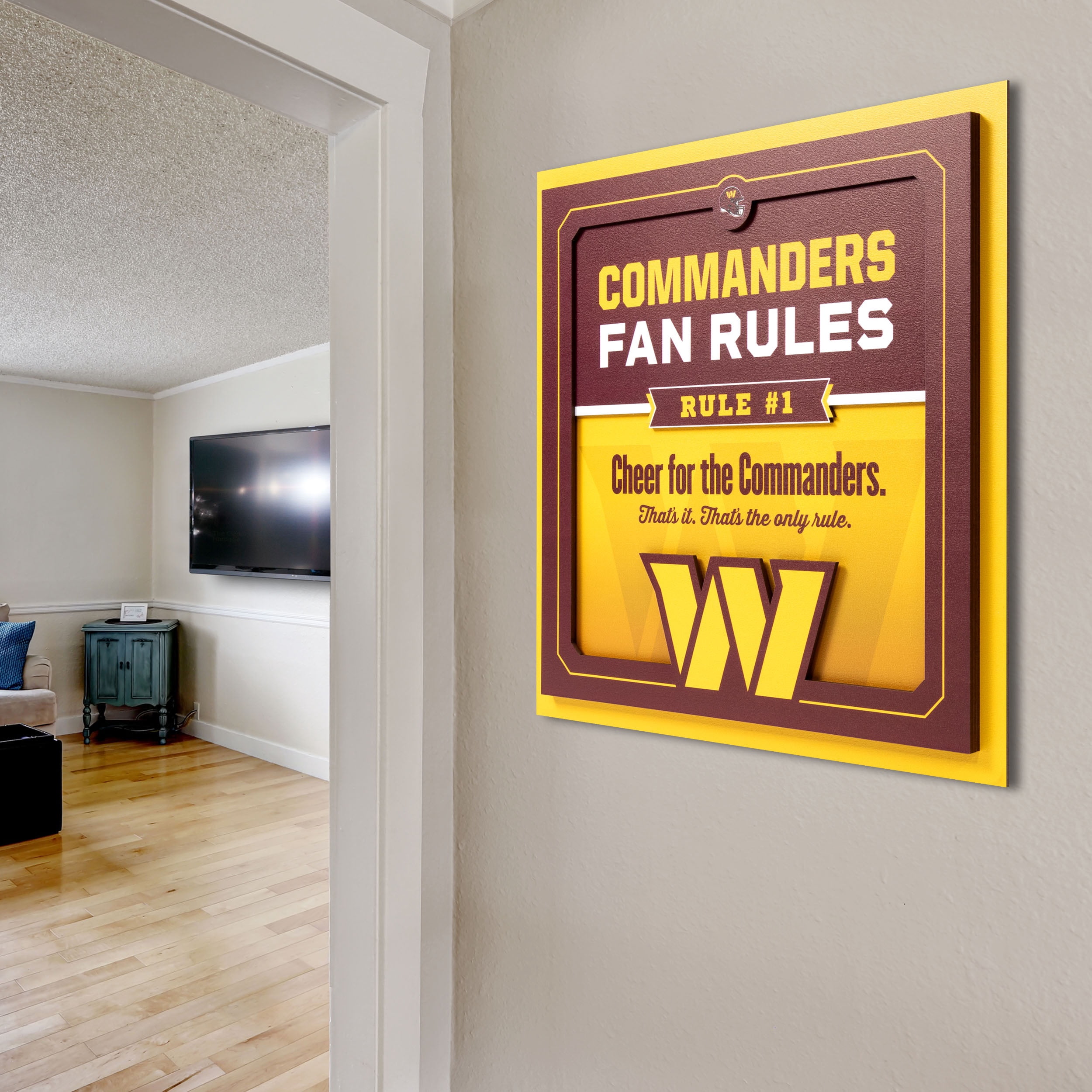 YouTheFan NFL Washington Commanders Fan Rules 3D Wall Art
