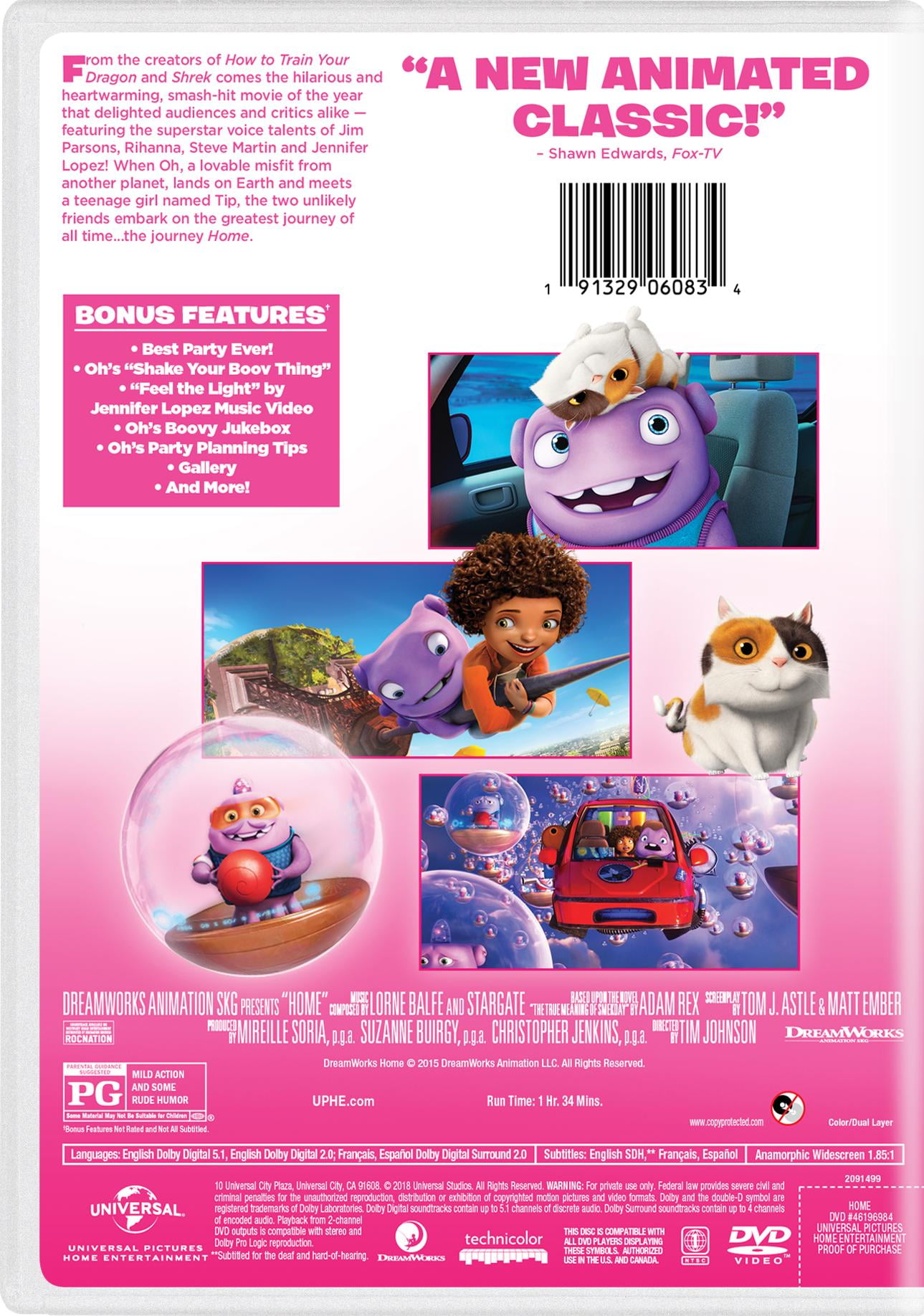 Dreamworks Animated Popular Children's Movie: Home (DVD