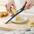 thumbnail image 3 of Cohesion Cheese Grater Citrus Zester Lemon Zester Stainless Steel Blade with Protective Cover, Zester Tool for Lemon, Cheese, Fruits, Vegetables, Black, 3 of 8