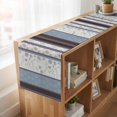 thumbnail image 6 of Table Runners 60 Inches Long Dress Scarves, Blue Brown Stripes Farmhouse Kitchen/Dining Table Runner, Small Coffee Tablerunners, Abstract Geometric Spring Flowers Country 13x60 Inch, 6 of 9