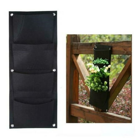 

Summer Savings Clearance 2023! WJSXC Home Garden Decor，Wall-Mounted Pouch Planting Bag Wall Hanging Flower Growing Container Black