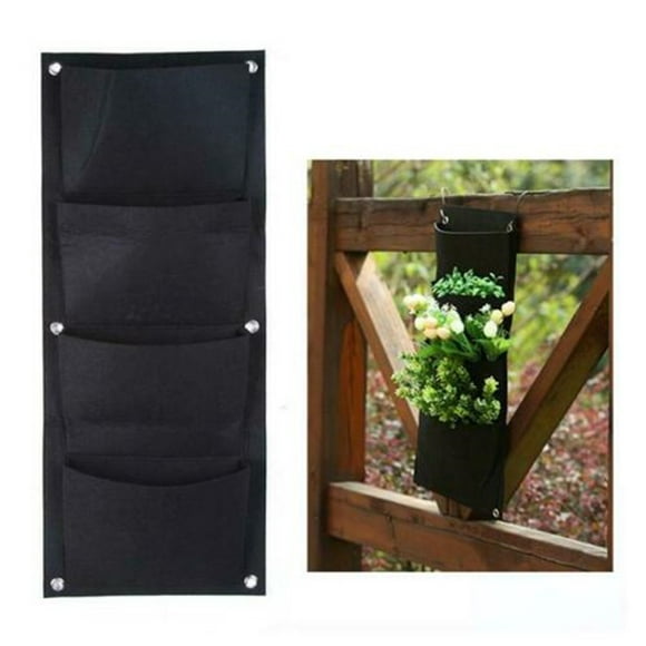 zanvin Wall-Mounted Pouch Planting Bag Wall Hanging Flower Growing Container For Nursery Garden and Planting,Black