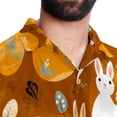 thumbnail image 5 of Easter Men's Hawaiian Button Down Printed Short Sleeve Summer Beach Shirts, 5 of 6
