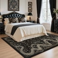 thumbnail image 3 of Fnova 5x7 Washable Snake Print Area Rugs, Non Slip Stain Resistant Gothic Indoor Carpet, Oeko-Tex Certified, Black, 3 of 16