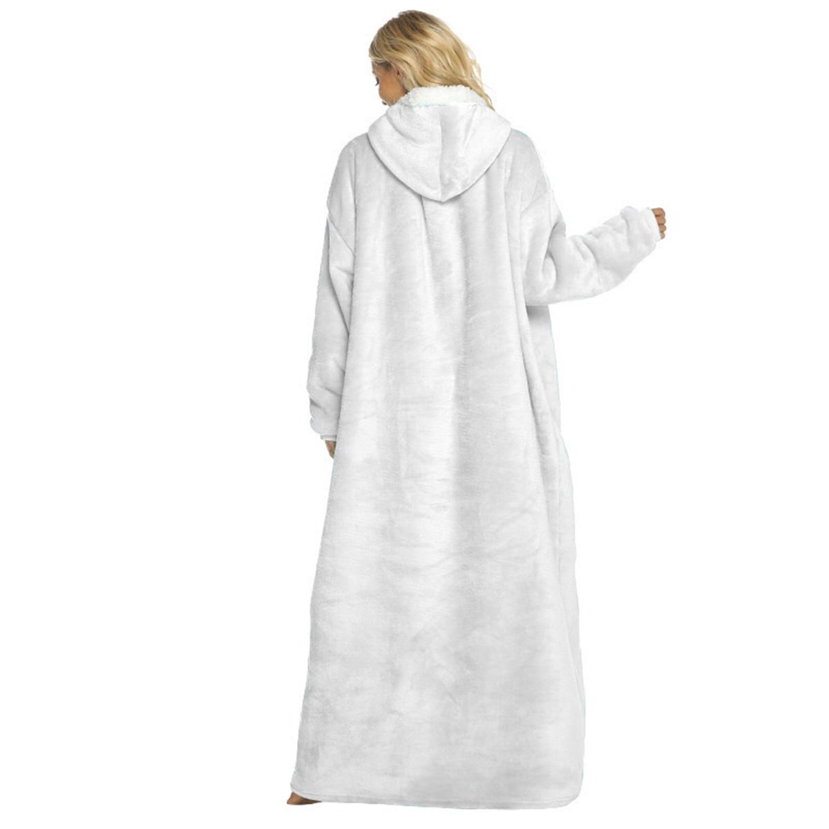 Oversize Wearable Blanket Hoodie, for Adult Sherpa Blanket Hoodie as Gifts for Mom Women, Cozy Sweatshirt Blanket Light Gray