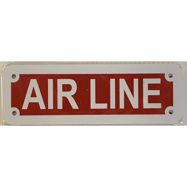 AIR LINE SIGN (Red reflective, ALUMINIUM 2X6 )