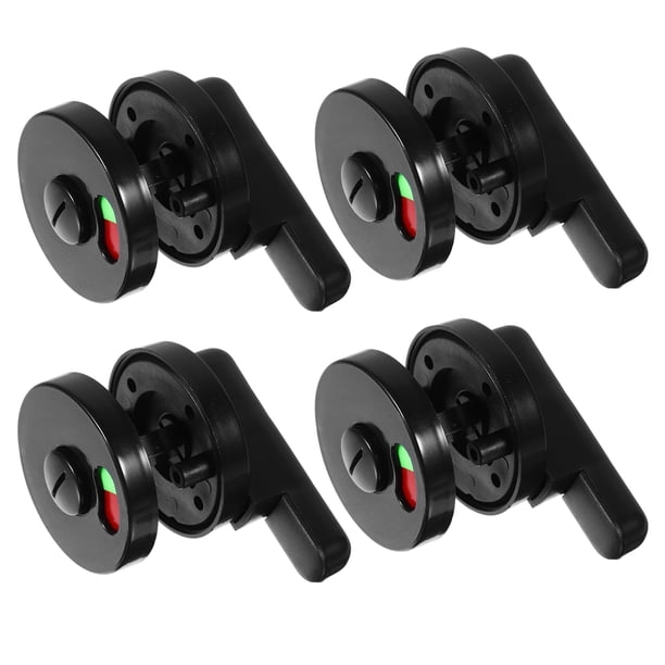 RomaMX 4 piezas baño plástico partición cerradura de puerta rojo verde indicador de puerta cerradura suministros de baño baño público accesorio para parque exterior tienda (negro)