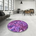 thumbnail image 3 of Ahgly Company Indoor Square Patterned Tyrian Purple Area Rugs, 8' Square, 3 of 6