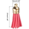 thumbnail image 2 of Uxcell 200Pack Leather Tassel Keychain Charm Bulk with Cap for Jewelry Making DIY, Light Red, 2 of 6