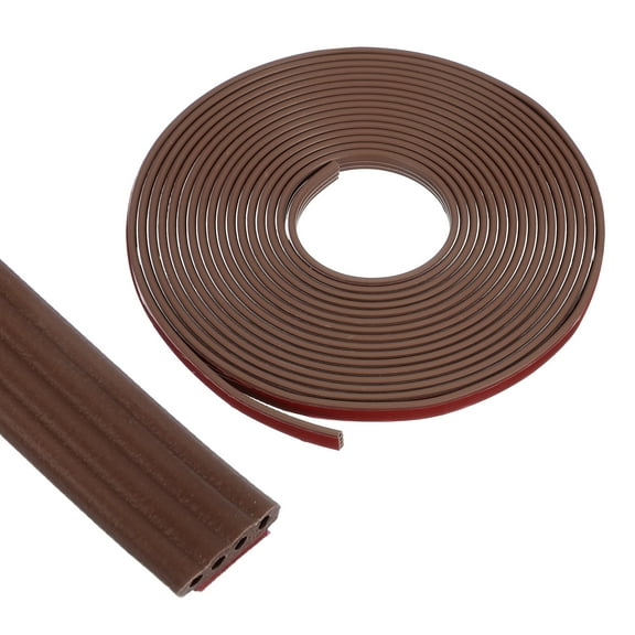 3/8 Inch x 20 ft Weather Stripping Door Seal Strip, Self Adhesive Silicone Seal Tape fit 1-2mm , Brown