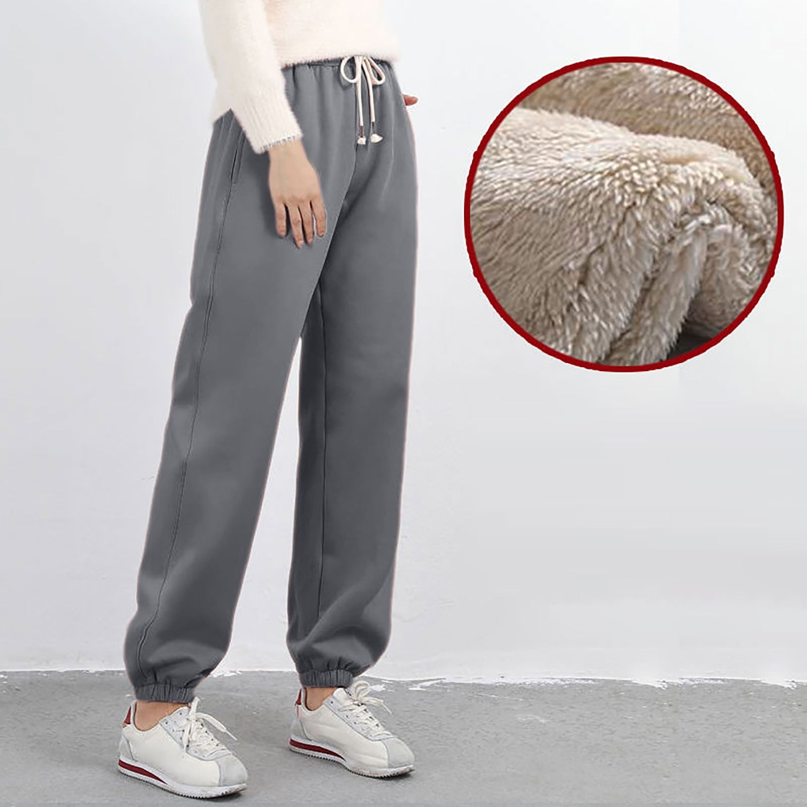 Women's Solid Color Winter Elastic Waistband With And Drawstring Casual Sports Pants Womens plus Size Casual Pants Suits for Wedding Track Pants Women Beach Pants for Women Casual Women Casual Pants