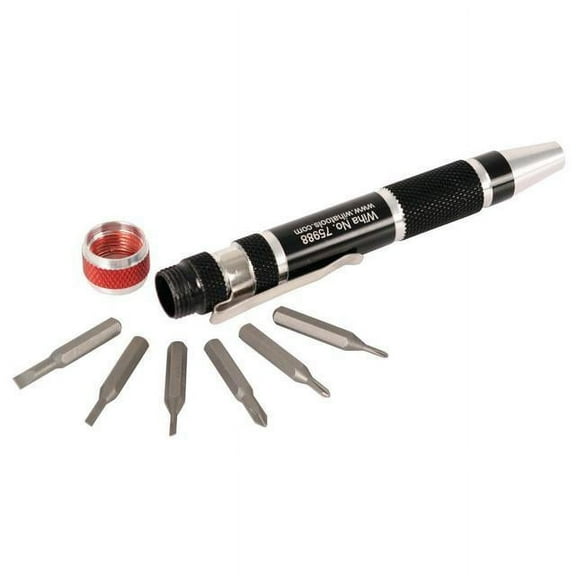 Wiha 75981 7 Piece Slotted/Phillips Pen Handle Storage Micro Bit Screwdriver Set