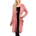 thumbnail image 1 of J. METHOD Women's Open Front Long Sleeve Cardigan Casual Basic Lightweight Soft Sweater with Slouchy Pockets NEWJ1440 Ash Rose M, 1 of 5