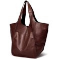 thumbnail image 1 of Bolso de mano retro de nicho simple grande de cuero suave de gran capacidad bolso de mano portátil para mujer, 1 of 6