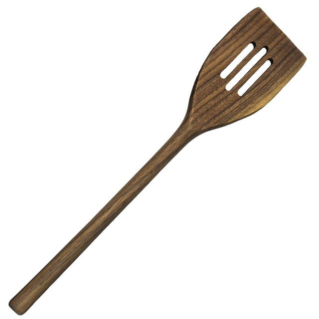 Espátula de Madera de Nogal - Mango Largo, Antiadherente, Ergonómica - Espátula para Cocina y Batería de Cocina Antiadherente