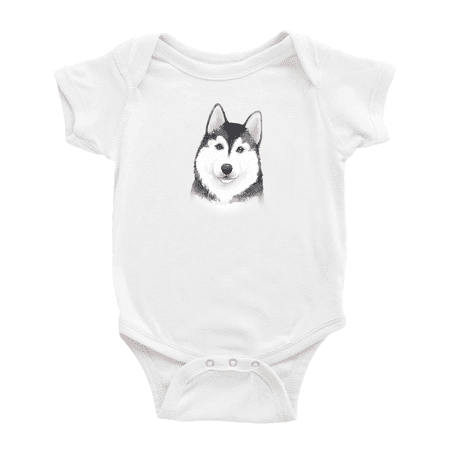 

Alaskan Malamute Face Cute Baby Clothing Bodysuits Boy Girl Unisex