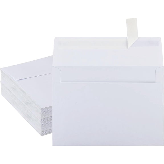 50 Pack White Envelopes, 5 x 7 Inch Envelopes,A7 Envelopes, Card Envelopes, Invitation Envelopes, Postcard Envelopes