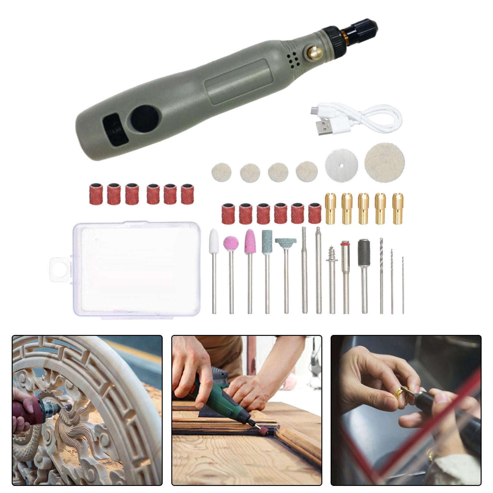 3 Speeds Engraving Pen DIY Tool Set USB Charging Rotary Tool Mini Router Pen for Gray