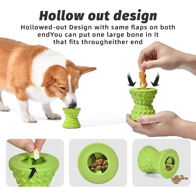 Doudele Interactive Treat Dispensing Puppy Toys - Dog Bones for Aggressive Chewers Super Dog Toys Tough Chew for Dogs Toy Bone, Natur