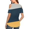 thumbnail image 4 of Camisas de Manga Corta para las Mujeres de Verano Sexy Frío Hombro Suéter Blusa Cuello en V Sólido, Ligero para Diario, 4 of 9