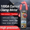 thumbnail image 1 of DYNWAVECA DC Current Multimeter Digital Clamp Meter Tester meter Ammeter with Flashlight for Amateurs Daily Use Capacitance Red, 1 of 10