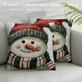 thumbnail image 3 of Christmas Pillow Covers Snowman Grey Throw Pillows Cushion Case Farmhouse Christmas Decor for Couch, 3 of 5