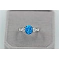 thumbnail image 3 of Uloveido 925 Sterling Silver Oval Cut Simulated Blue Fire Opal Promise Rings for Her Wedding Jewelry JZ125 Size 7, 3 of 7