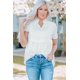 thumbnail image 2 of ABPHQTO Top fluido blanco de manga corta con lunares suizos para mujer, 2 of 5