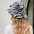 thumbnail image 6 of Yuanlong Womens Bucket Hat Fuzzy Leopard Print Plush Warm Winter Hat Wide Brim Windproof Retro Stylish Streetwear Headwear, 6 of 6