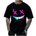 thumbnail image 1 of Men's Crew Neck T-Shirts Fast-Dry Printed Polyester, 3D Cut Round Neck Athletic Top for Gym, Running, Cycling & Casual, 1 of 1