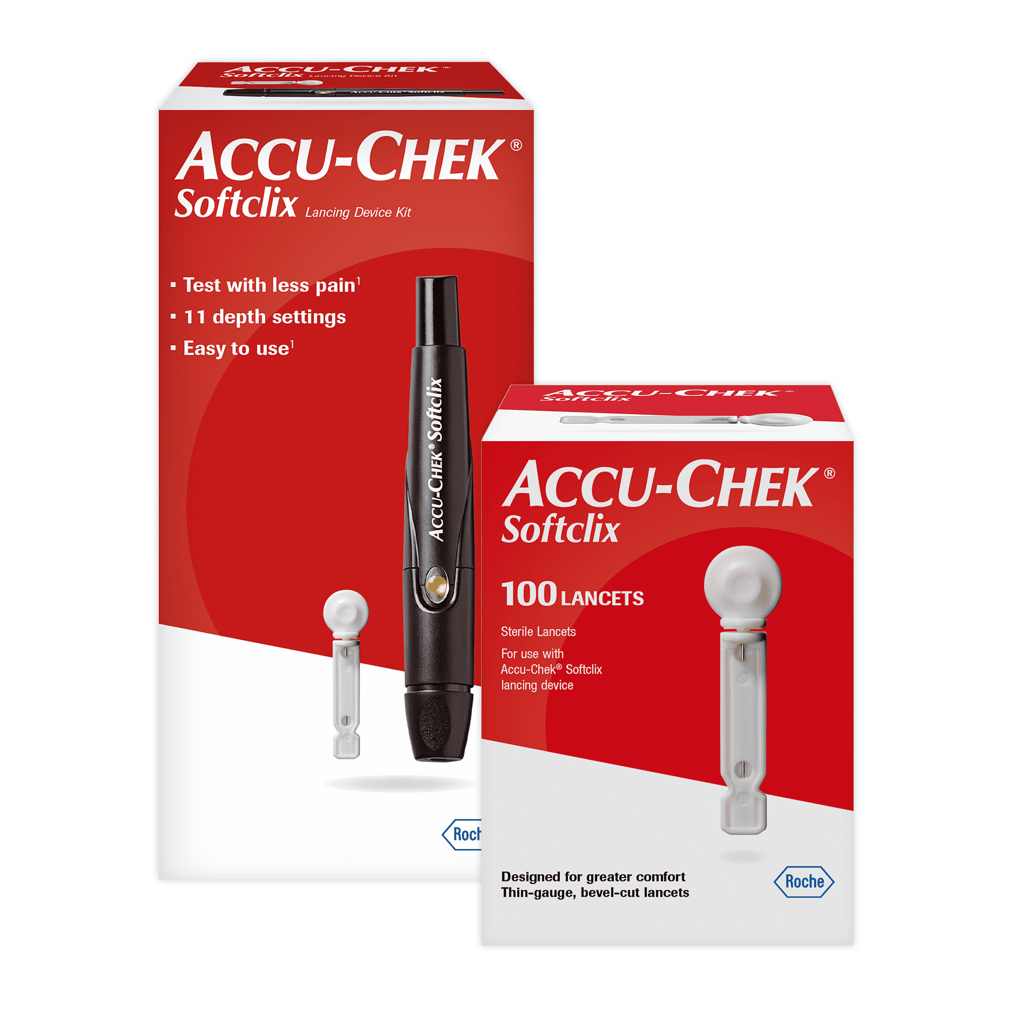 Accu-Chek Kit guía de monitor de glucosa para pruebas de azúcar en sangre  diabéticas: medidor de guía, dispositivo de punción Softclix y 10 lancetas