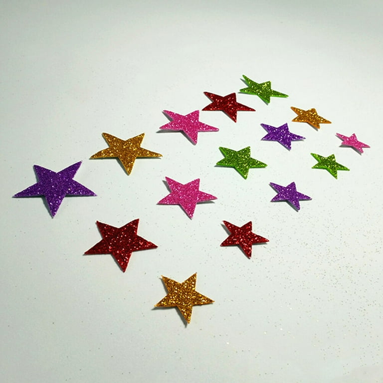 15pcs 3 Color Set Laser Star Shaped Glitter Stickers For Kids' Rewards